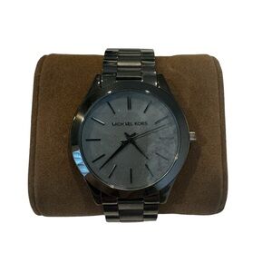 Michael Kors MK3413 Slim Runway Gun/Black IP Watch